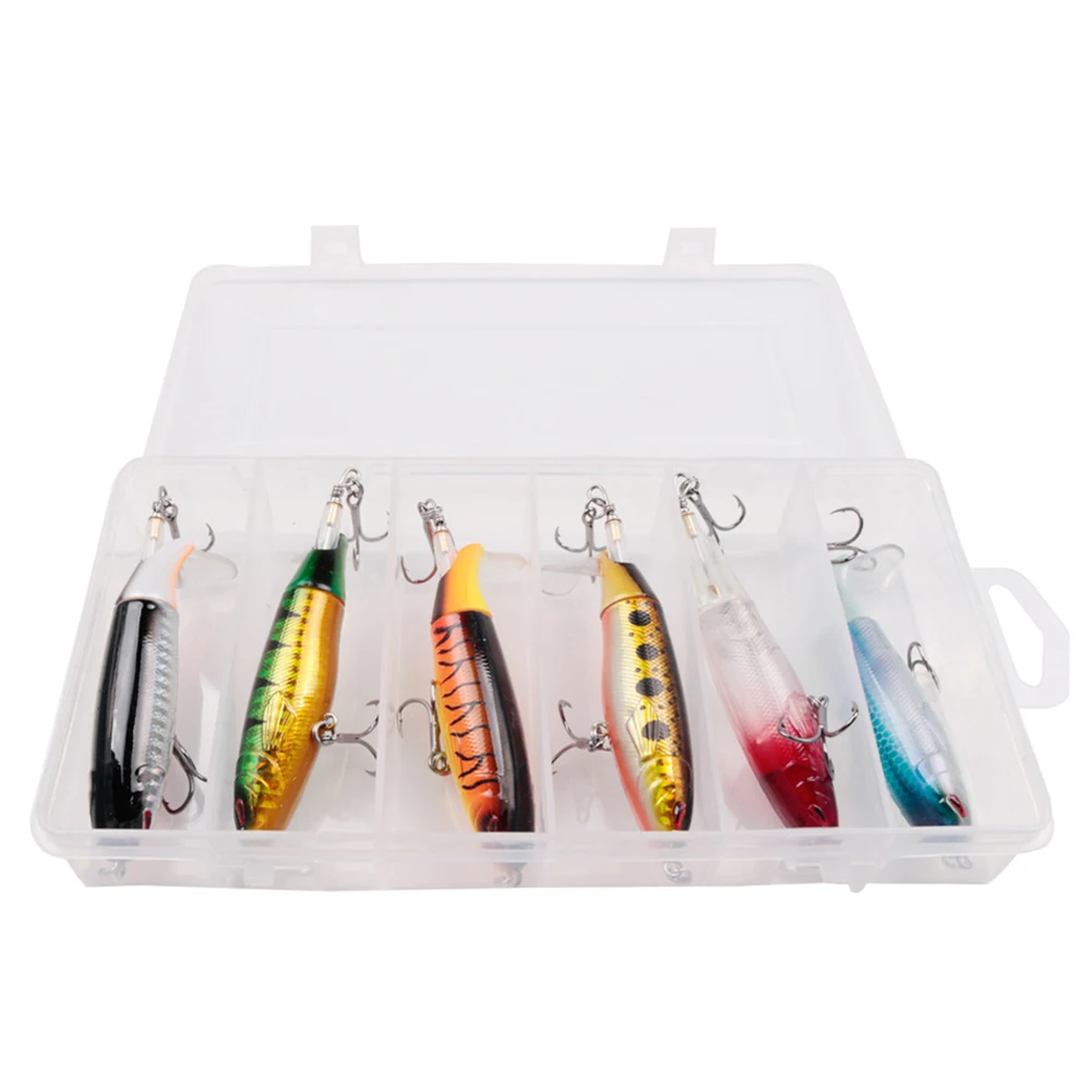 

6Pcs Fishing Lure Single Hook 13g Topwater Crankbait Wobbler Bait Hard Bait Tackle Box for Bass Pike Carp Fishing