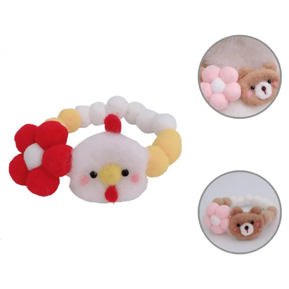 

Cute Cat Neck Collar Exquisite Decorative Pet Neckerchief Fancy Hairball Colorful Kitten Necklace for Home Pet Collar