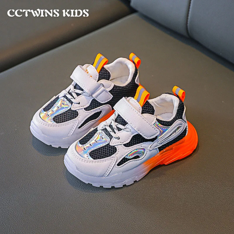 

Kids Casual Sneakers 2021Boys Girls Spring Fashion Breathable Running Sports hook & loop Chunky Baby Shoes White Rubber 26-37