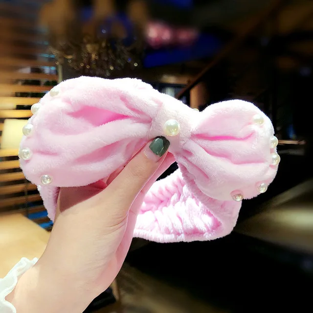 pink Новинка, мягкие бантики из кораллового флиса с надписью «OMG» для женщин и девочек, милые повязки для волос, повязки для волос, головные уборы, аксессуары для волос - Цвет: pink