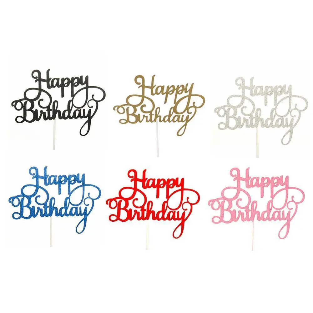 

1pc Cute Rainbow Cupcake Toppers Baby Shower Kids Birthday Glitter Birthday Color Topper Party Cake Cake Random Happy Decor D4A8