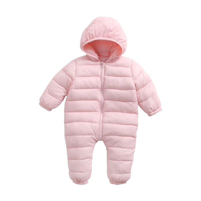 Теплый пуховик детский комбинезон из плотного хлопка с капюшоном одежда для