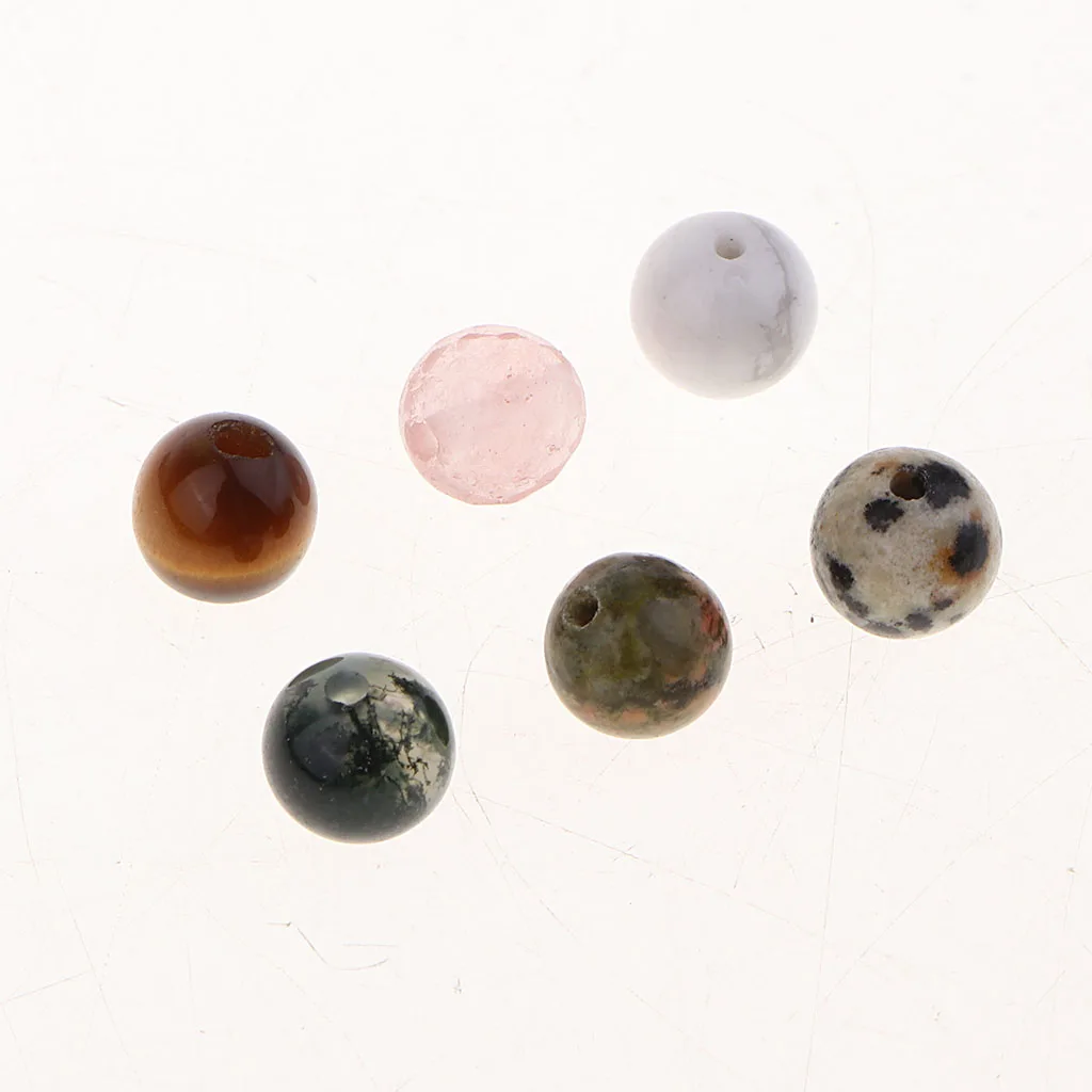 

Prettyia 180X натуральный драгоценный камень Бусины круглые россыпью бусины для DIY