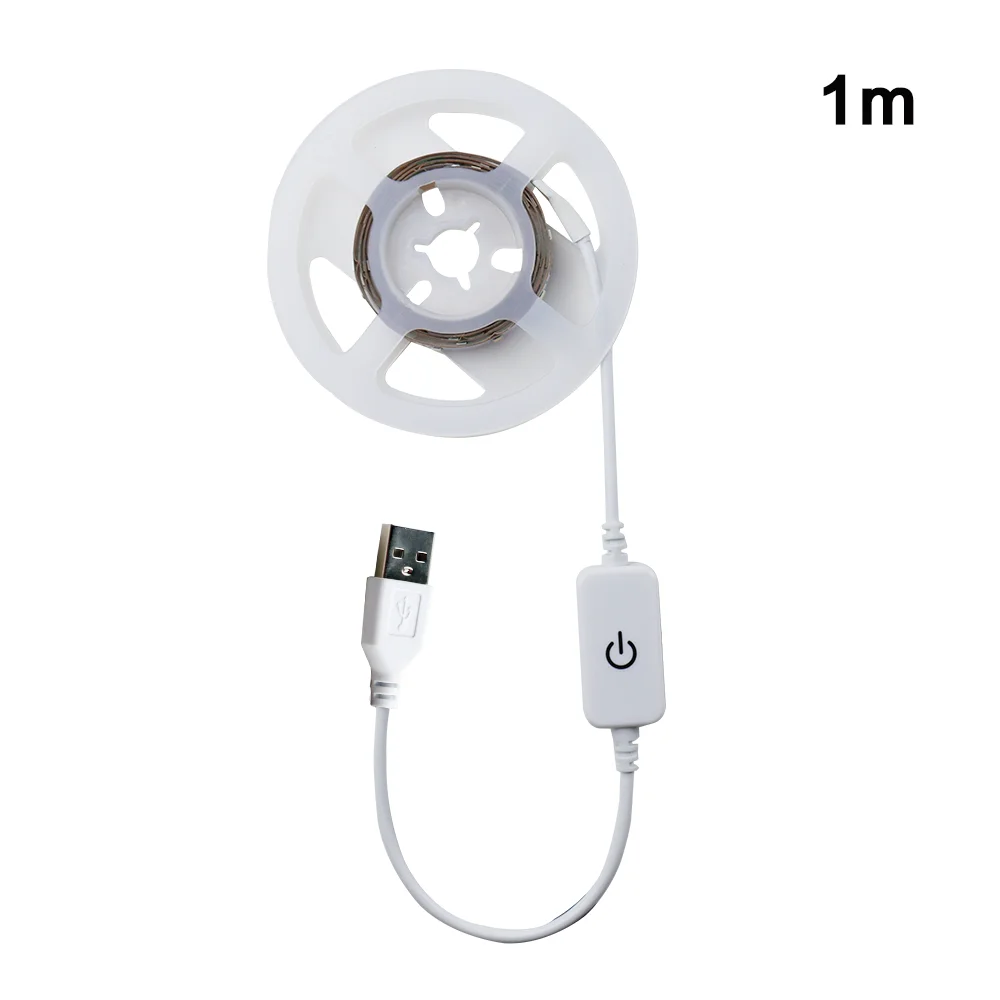 Светодиодная лента теплого белого цвета 1 м 2 SMD2835 USB-лампа с сенсорным датчиком