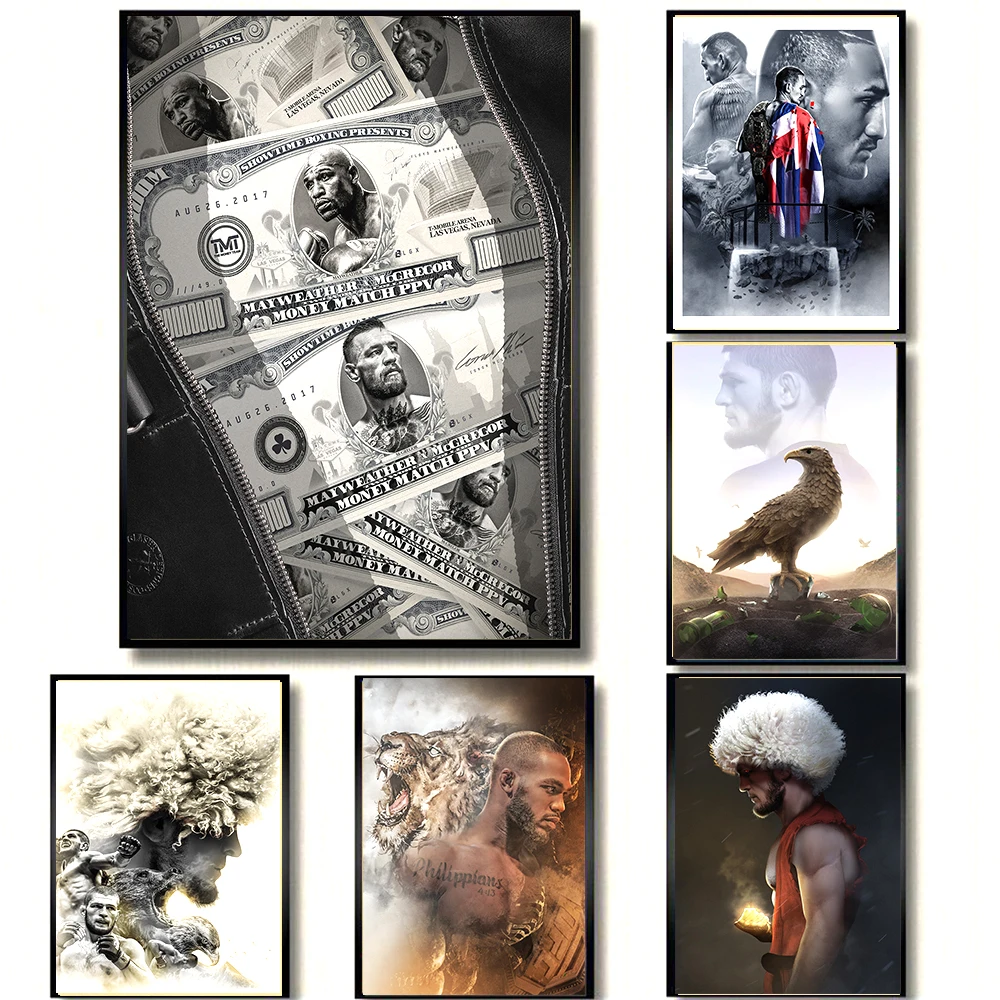 Смешанные боевые искусства Khabib Nurmagomedov плакат винтажное боксерское кольцо