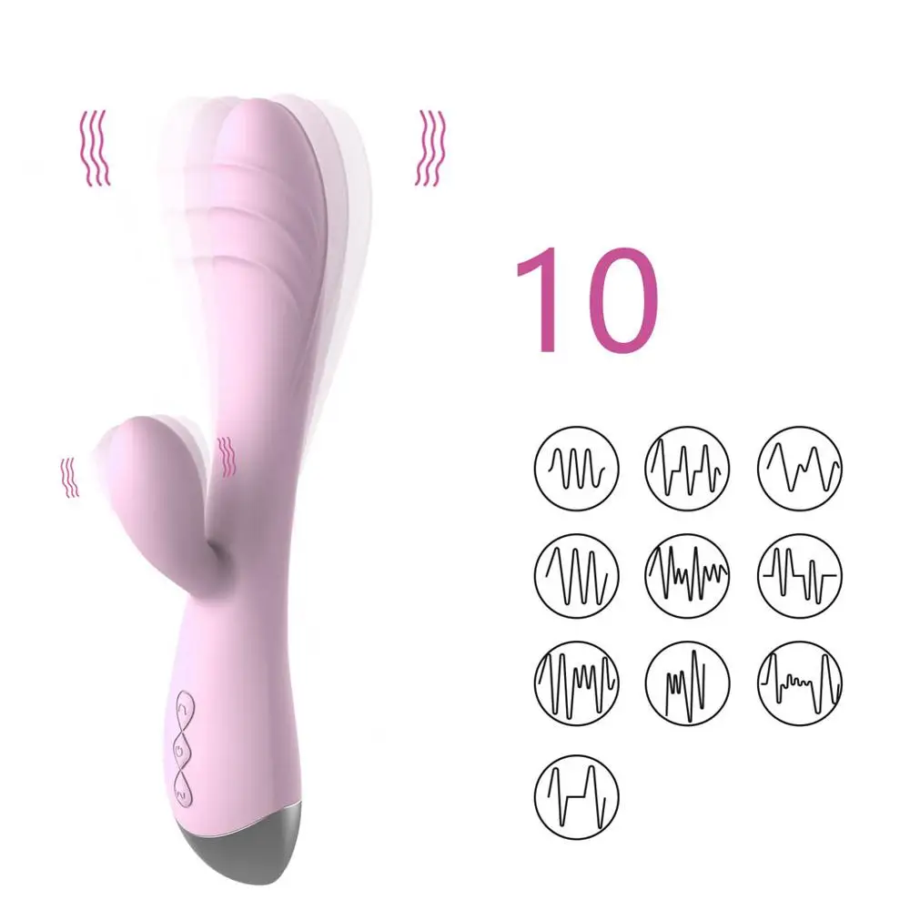 G Spot фаллоимитатор кролик вибратор для женщин с двойной головкой Массажер AV