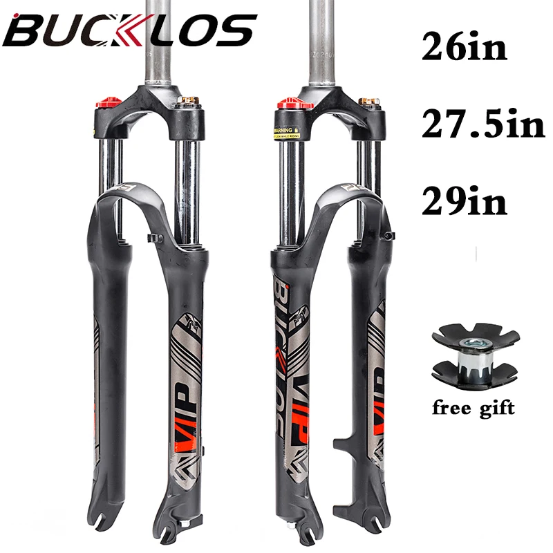 

BUCKLOS 26/27.5/29er Mtb Fork Straight Mechanical Suspension Fork Aluminum Alloy Mountain Bike Forks Travel 100mm Bicycle Parts