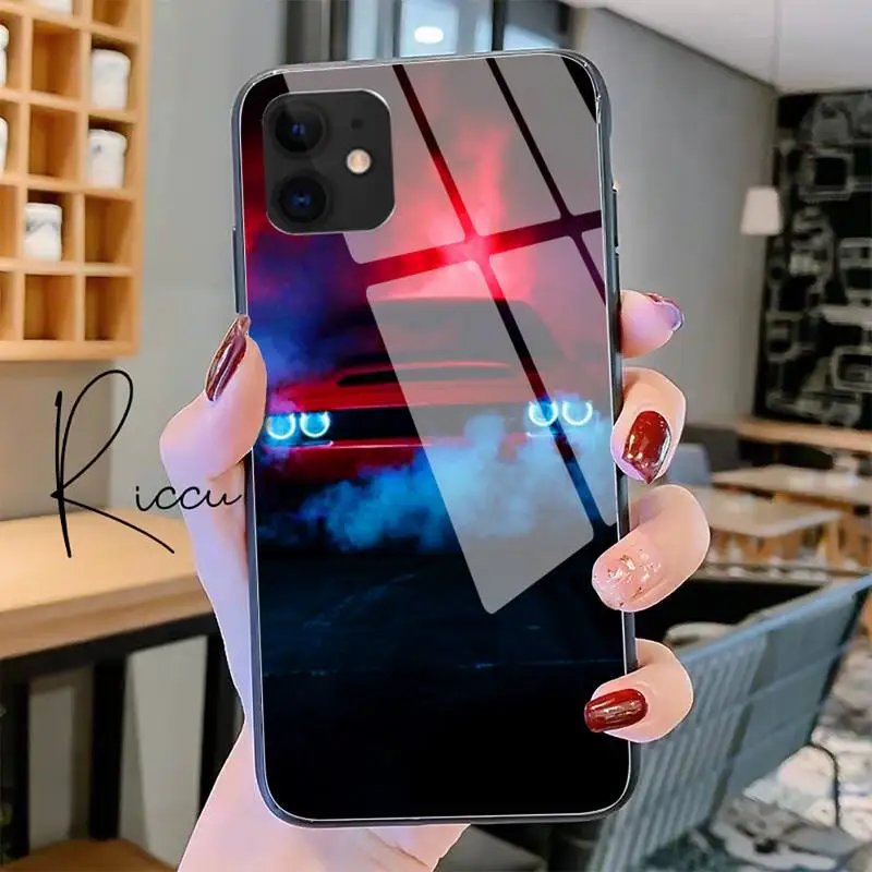 

Super Car Dodge Challenger Srt Phone Case Tempered Glass For iPhone 11 Pro XR XS MAX 8X 7 6S 6 Plus SE 2020 12 Pro Max Mini case