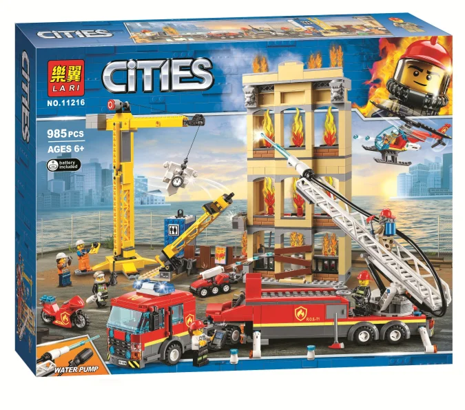 Для Lepins City Series 60216 60215 60212 60110 городская пожарная команда модель пожарной станции
