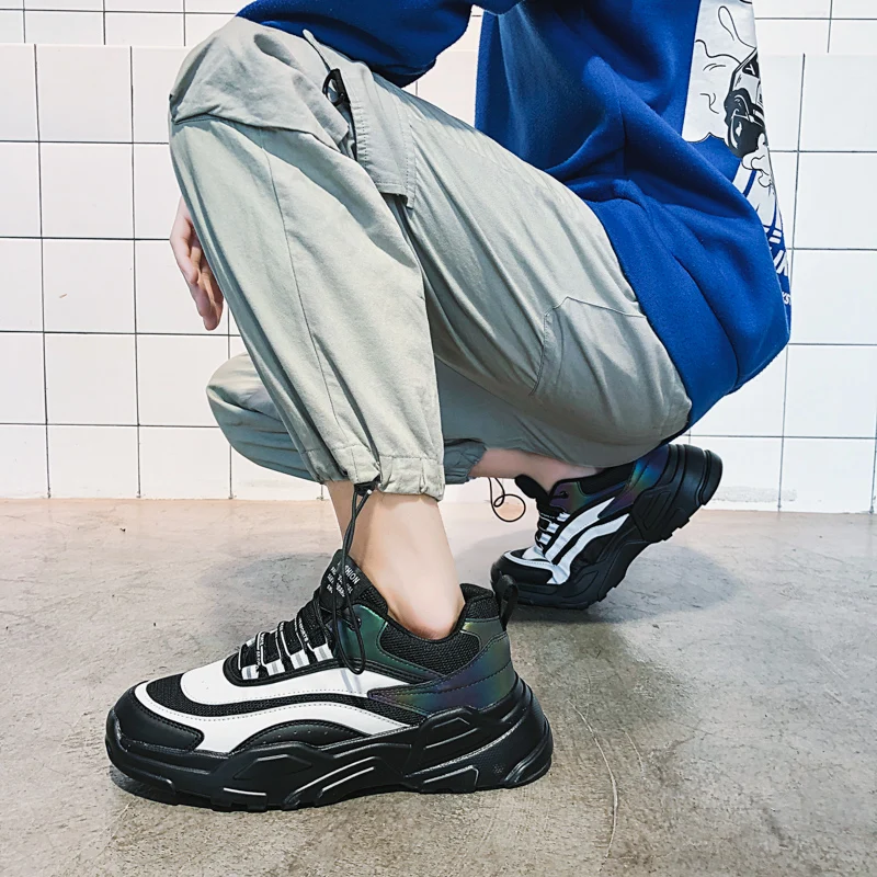 Весенняя обувь для мужчин папы женские кроссовки на платформе мужские массивной