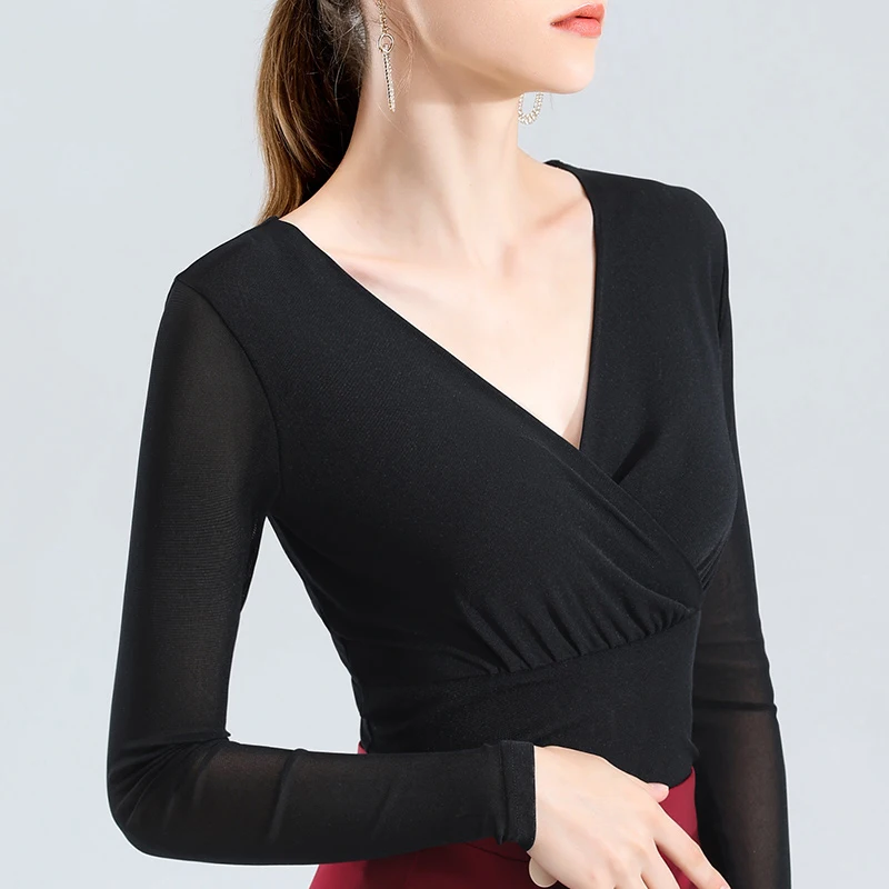 Женский костюм для латиноамериканских танцев осеннее платье-топ 4 цветов с