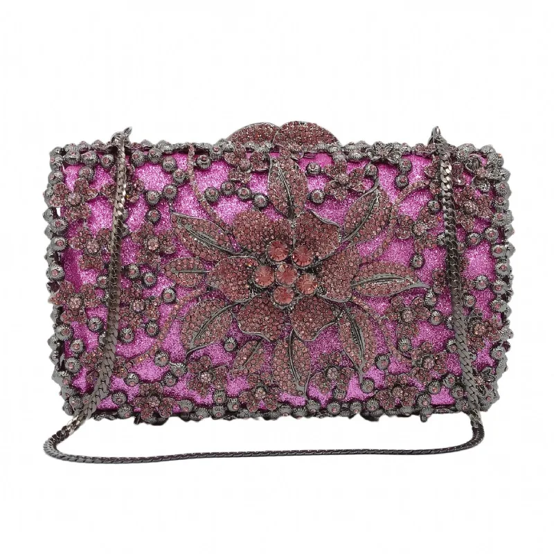 

XIYUAN Elegant Women Gold Crystal Evening Bags Purse and Handbag Bridal Diamond Clutch Minaudiere Wedding Party Clutch Bag Gift