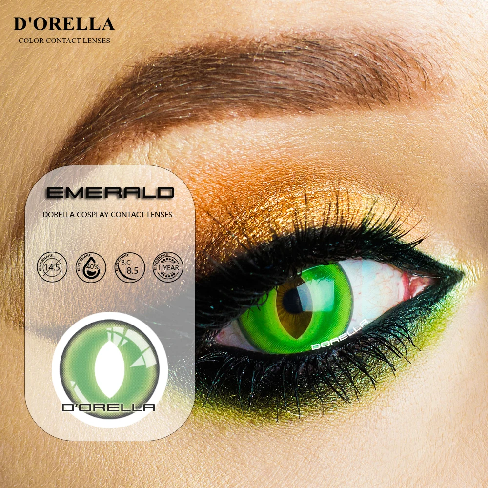 

D'ORELLA 1 Pair(2pcs) CRAZY LENS color Cosplay Contact Lenses for Eyes Contact Lens for Halloween