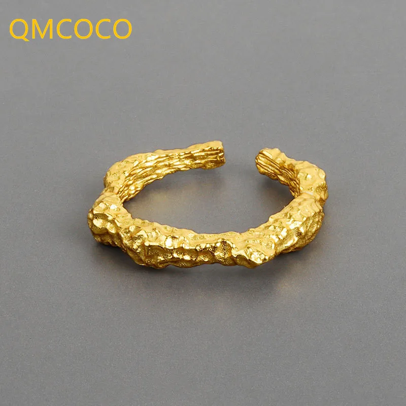 

QMCOCO Silver Color Vintage Handmade Knot Rings For Fashion Women Party Classic Fashion Jewelry Geometric Accessories Gift