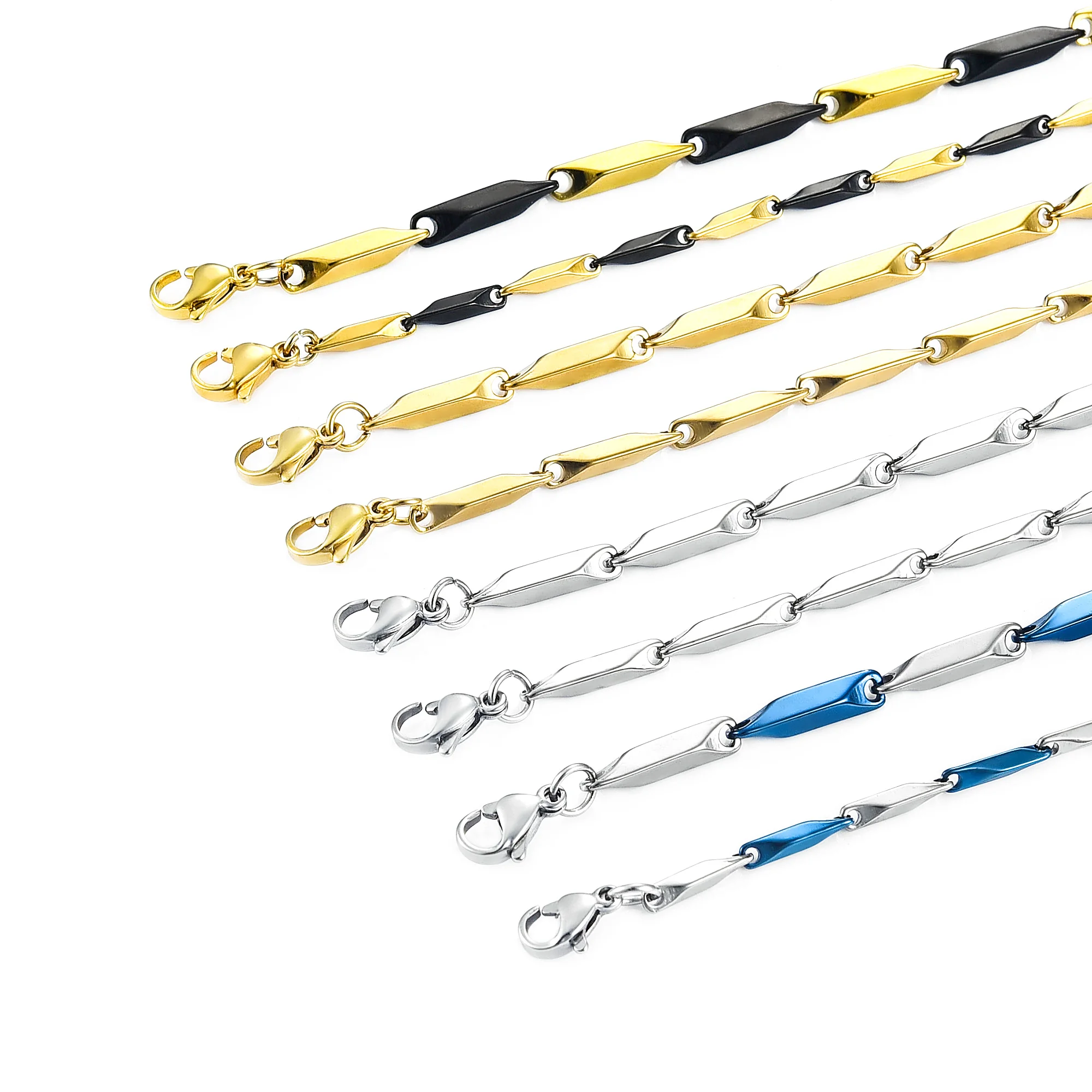 Бамбуковое ожерелье для мужчин колье из нержавеющей стали ширина 2/2 5/3 мм цвет