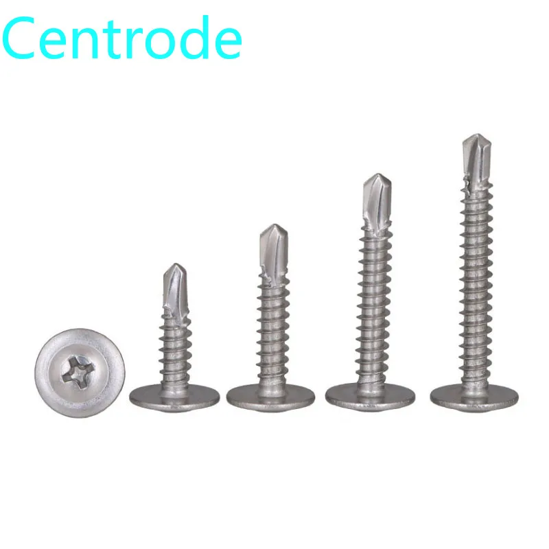 Крестообразная головка с большой головкой Самонарезающий винт 304 нержавеющая