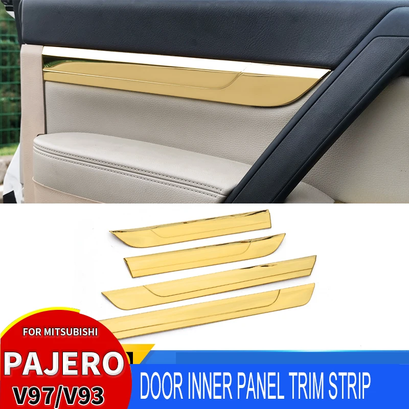 

For Mitsubishi Pajero v97v93v95v98 Modified Interior Strip Door Panel Trim Stainless Steel Accesorios Para Auto