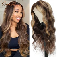 highlight wig human hair remy malaysian body wave lace front wig 13x4x1 pre plucked 180 density colored wigs for black women