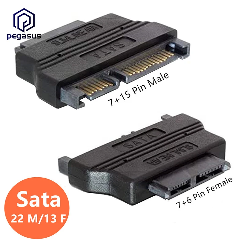 

SATA 7+6 13PIN Female to SATA 22PIN 15+7 Male Adapter Convertor