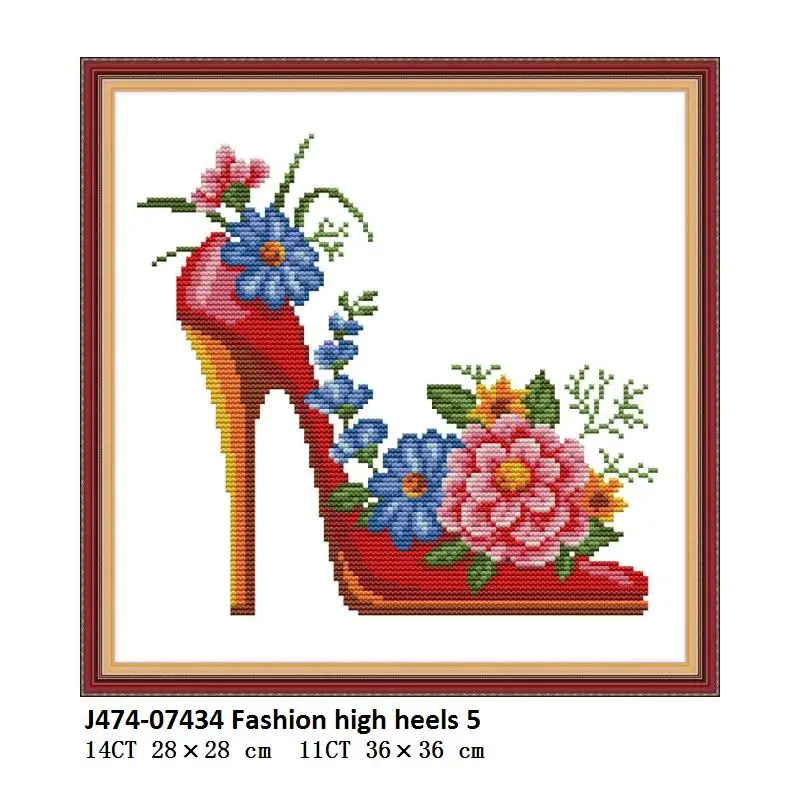 Cross Stitch J474 Joy Sunday модная обувь на высоком каблуке штампованные наборы для вышивки крестом Набор для вышивки ткань для вышивки крестом иглы нить DMC DIY рукоделие - Цвет: Cross Stitch J474