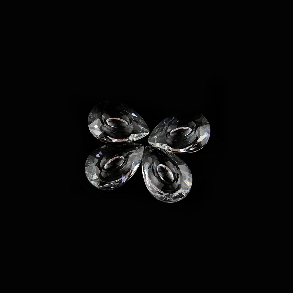 

38mm 10pcs Crystal Chandelier Pendants Lamp Parts with Free Rings Clear Glass Drop Prism Pendant Hanging Trimming For Home Decor