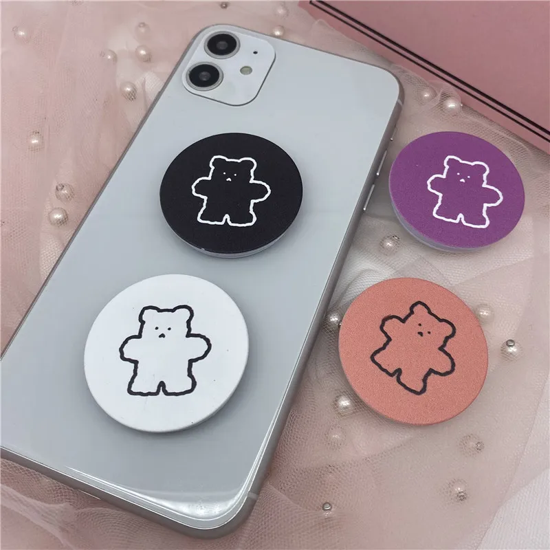 

Cartoon Bear Phone Holder Expanding Desk Stand Grip Cute Finger Ring Holder for iPhone 11 Pop4 Socket Mobile Phone Accessories
