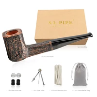 %e2%96%82%ce%be smoker briar pipes new design straight tobacco pipe bruyere 4124 style fit for 3mm filters with free pipes tools set gift