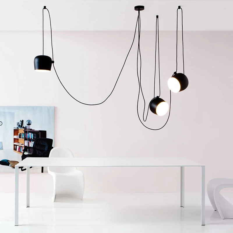 

European-style post-modern drum lamp with acrylic cover diffuser, adjustable AIM chandelier device for indoor living decoration