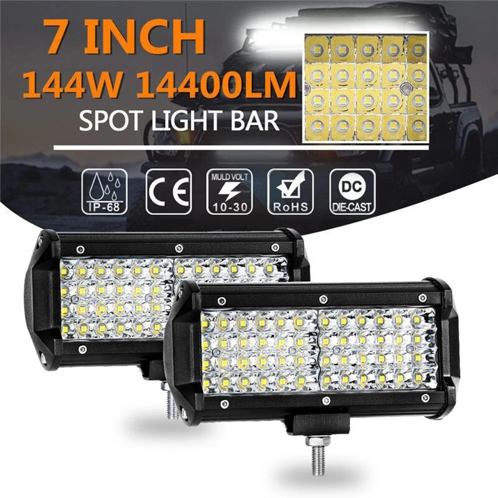 

2PCS LED Light Bar 200W 7 Inch High Intensity Spotlight Combination Off-road Light LED Work Light Driving Pickup Truck Fog Light