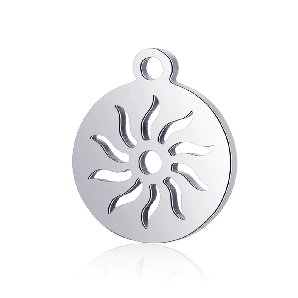 

10pcs Real Stainless Steel Charms Sun Flame Pendant Sun Charms for Fashion Handmade DIY Jewelry Making Finding Accessories