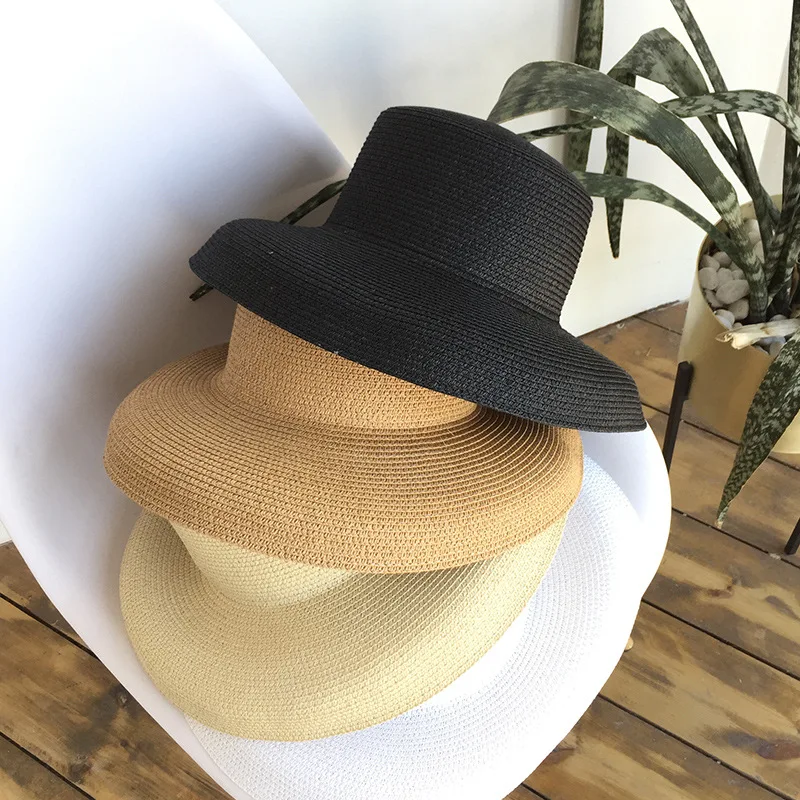 

New Sun hat sun protection holiday seaside beach fisherman hat UV protection big brim straw hat women sombreros de mujer outing