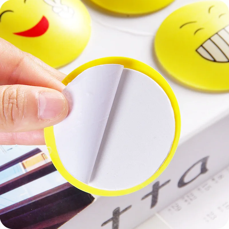 Симпатичные резиновые ручки Smiley защитные ударные рельсы коврик бесшумный задний