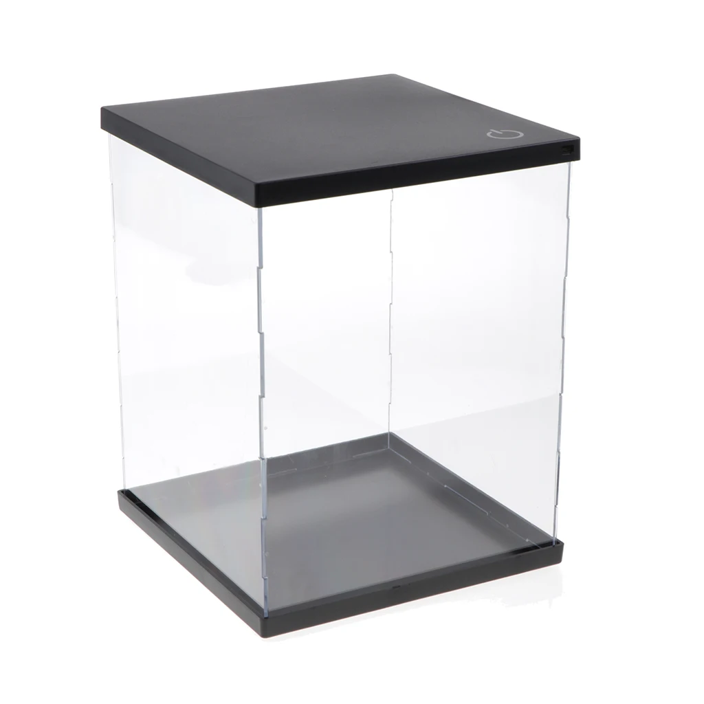 

Clear Acrylic Display Case Countertop Box Showcase Organizer Dustproof for Action Figures Collectible Toys (21x21x35cm)