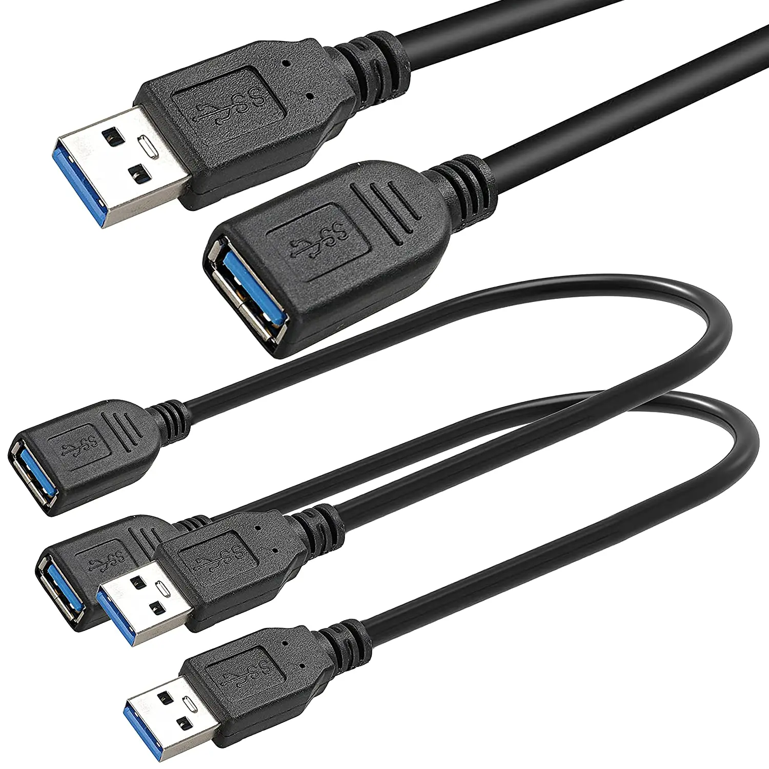 

Удлинительный Кабель USB 3,0 длиной 1 фут, 2 шт./упаковка, кабель-удлинитель USB 3,0 A типа «Папа-мама»
