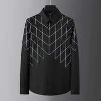 high quality embroidered plaid mens shirts long sleeve casual shirt cotton business formal dress shirt social party tuxedo tops