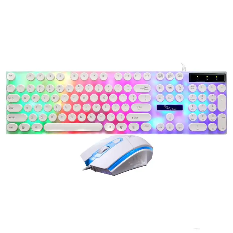 

New Gaming Key Mouse Punk 2 High Key Cap Computer Luminous Keyboard Set