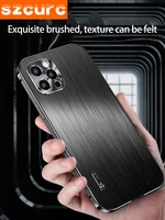 new metal drawing for iphone 12 pro max mobile phone case all inclusive lens anti fall high end luxury protective cover magnetic