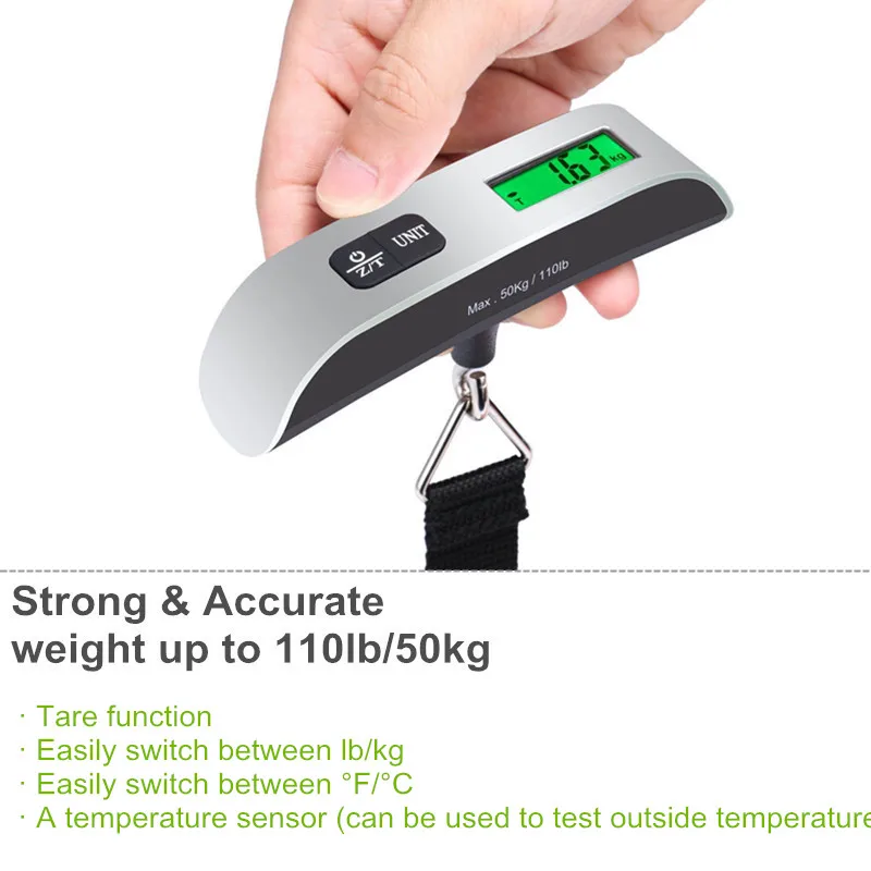 50kg/40kg Digital Suitcase Scale Hanging Electronic LCD Fishing scales Hook Weight weighing balance 40% off | Инструменты