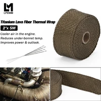 2x 5meter premium exhaust heat wrap manifold wrap titanium lava fiber 4 pcs ties 1905t