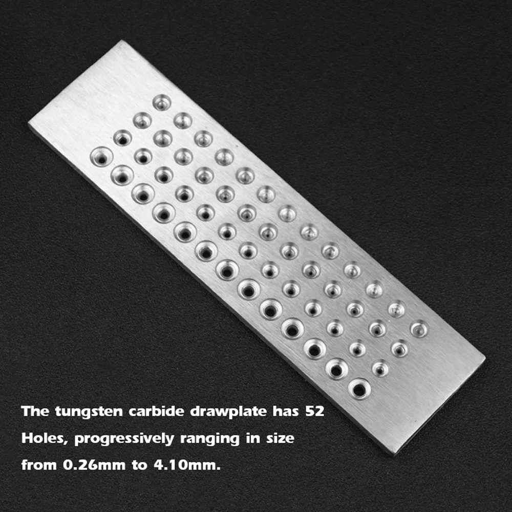 

Free shipping 52 Holes 0.26-4.10mm Tungsten Carbide Wire Drawplate for Jewelry Making Round New
