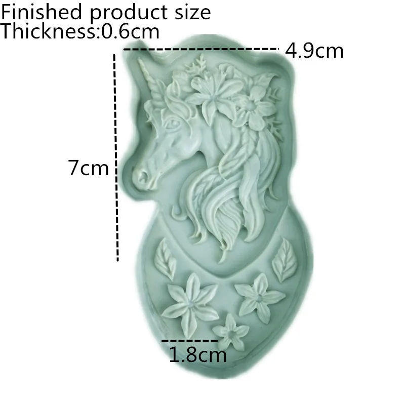 Новый DIY Единорог голова цветок силиконовая форма лист шоколадная инструмент для