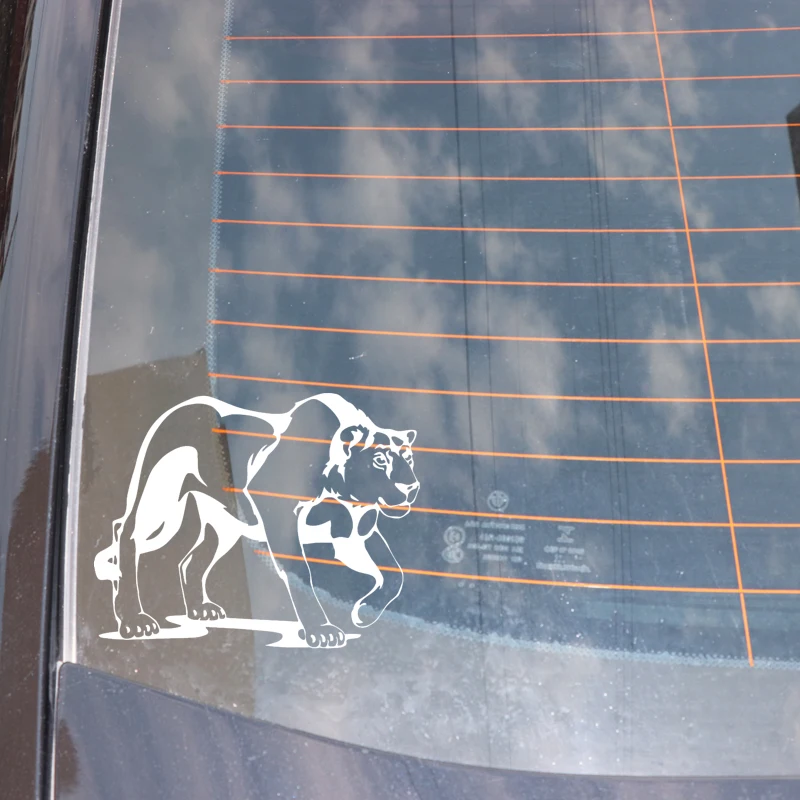 

YJZT 16.3CM*12.8CM Lion Pattern Car Door Decoration Accessories Car Sticker Vinyl Decal Black/Silver C4-2485