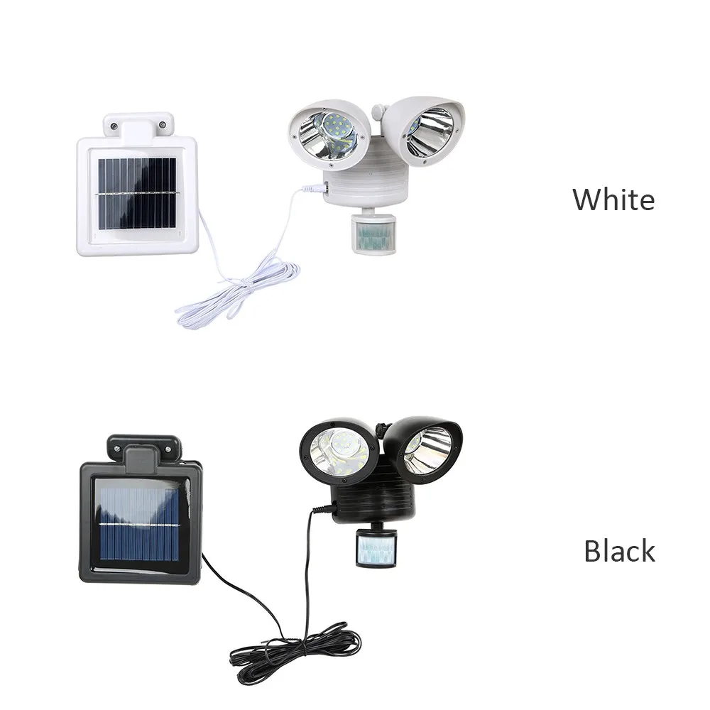 NEWKBO DC5.5V 3W 22 светодиода на солнечных батареях Вращающийся Регулируемый двойной