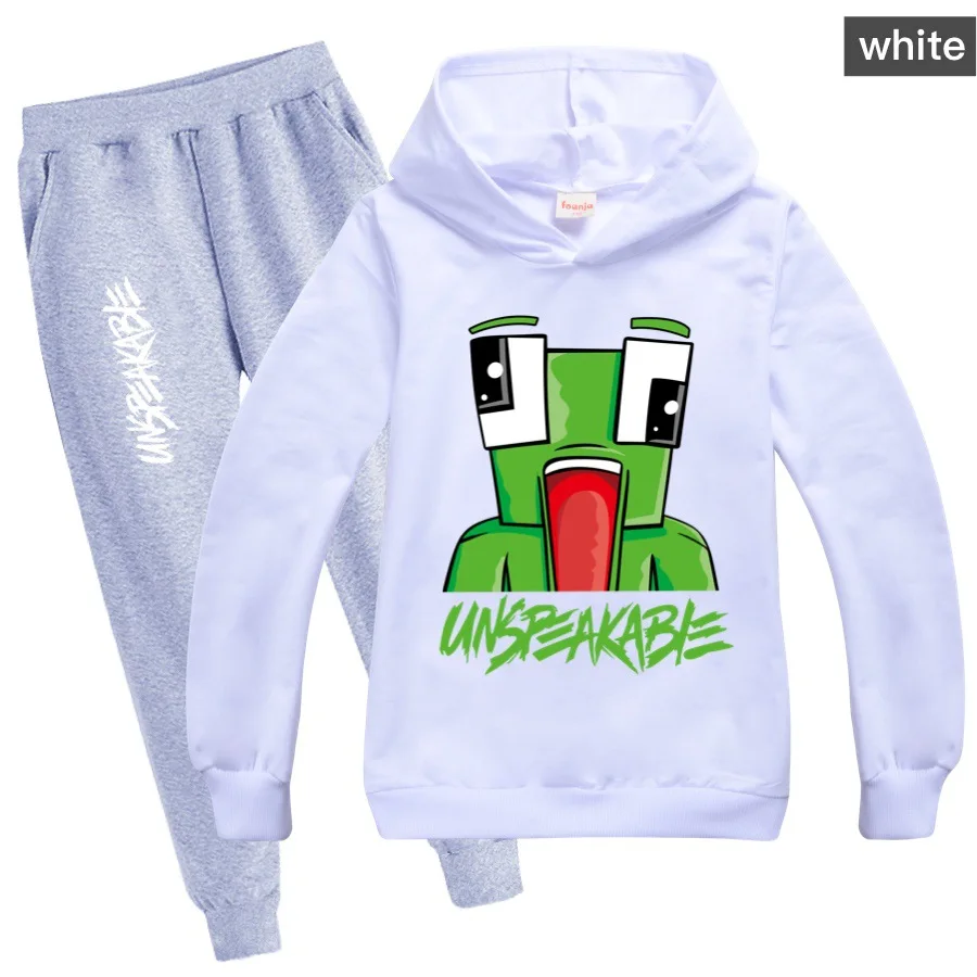 

Chill Sets 2 Piece Sets for Kids100-170 Yards Large Child Hoodies UNSPEAKABLE Long Sleeve Suit Boys Tshirt Pants Sets Girls Tops