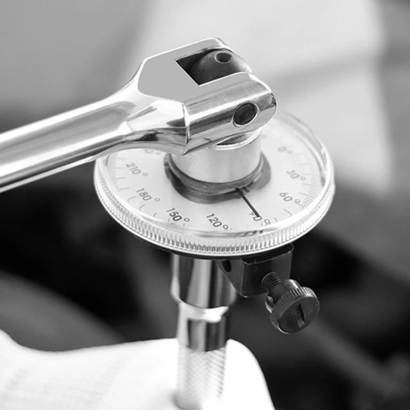 

1/2" Adjustable Drive Torque Angle Gauge 360 Degree Metal Angle Rotation Auto Garage Tool Set Hand Tools Wrench Measure Tool