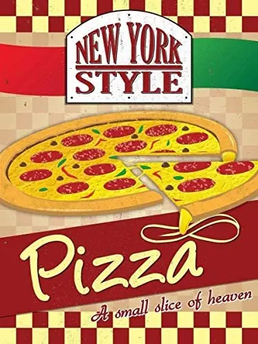 

SIGNCHAT New York Style Pizza Tin Sign Metal Tin Sign Size 8X12 Inches