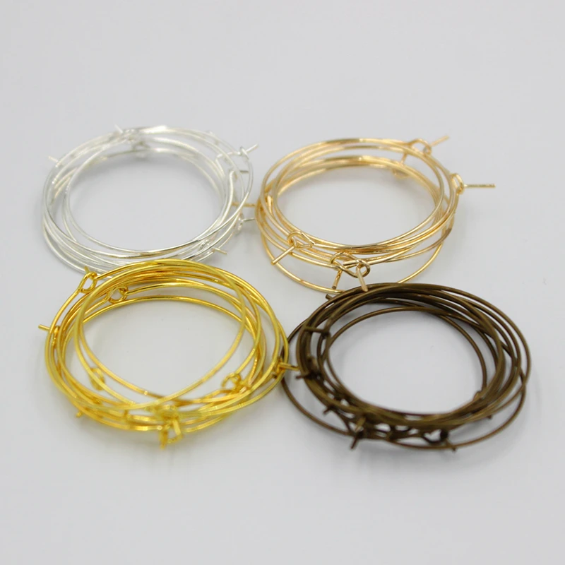 

50 шт 20 25 30 35 мм обручи серьги большой круг уха провода обручи серьги провода для DIY уха ювелирных изделий фурнитура принадлежности