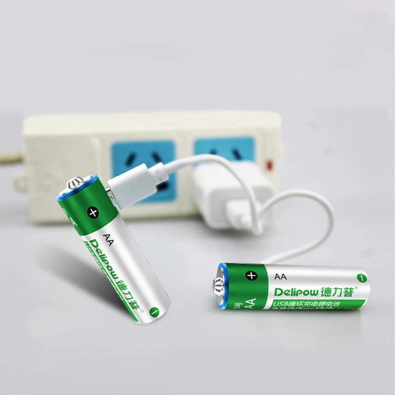 AM05 DELIPOW USB 5V 1 5 V № AA литий ионные батареи 165MAh быстрозаряжаемые батарейки высокой