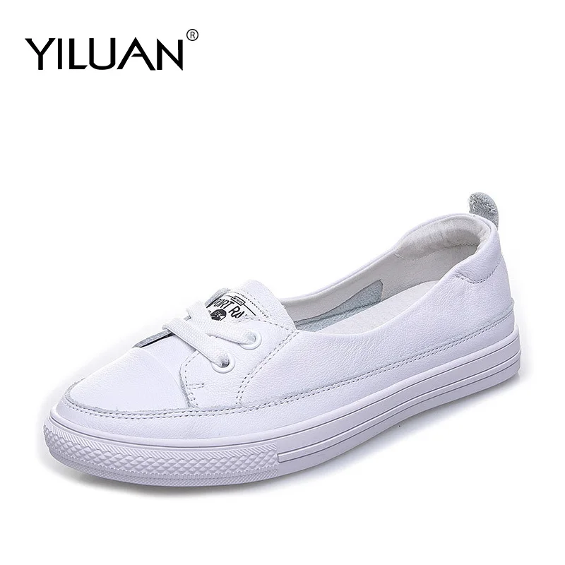 Кроссовки Yiluan женские кожаные маленькие белые Повседневная дышащая обувь для