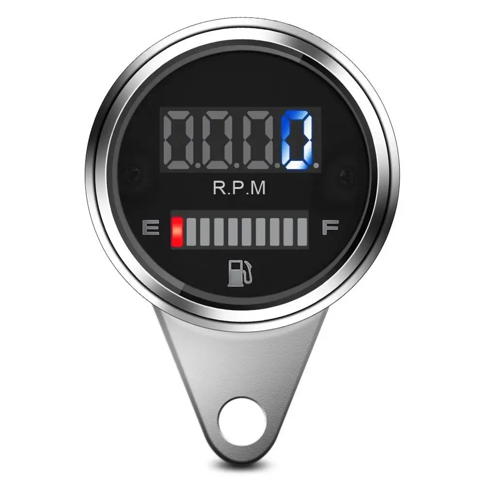 12V 2 в 1 мотоцикл цифровой светодиодный Спидометр Тахометр RPM мазута рычажный